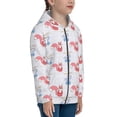 thumbnail image 5 of Xecao Red Squirrel And Blue Rabbit Pattern Zip Up Hoodies for Boys Girls, Sweatshirt with Pockets-, 5 of 6
