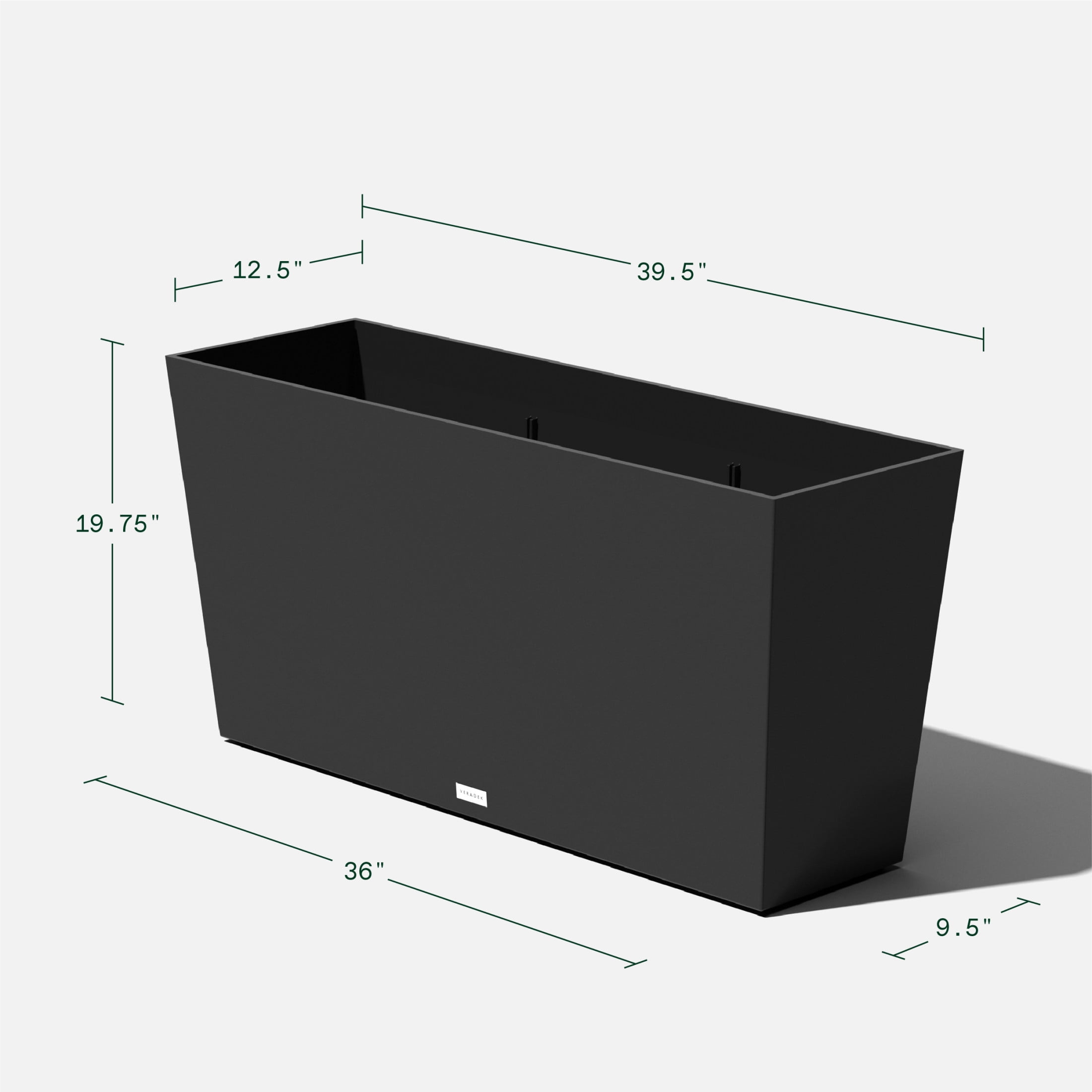 Veradek Pure Series Midori 39" Plastic Planter 2-Pack Black