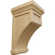 Ekena Millwork 7"W x 7 1/2"D x 13"H Fluted Mission Corbel, Cherry