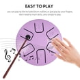 thumbnail image 4 of Tambor lingual de acero 6 notas 3.8 pulgadas Mini Steel Tongue Drum Hand Pan Drum Zen Drum Instrumento de percusión con baquetas para principiantes Educación musical Concierto Mind Healing Yoga Medita Meterk Tambor lingual de acero, 4 of 6