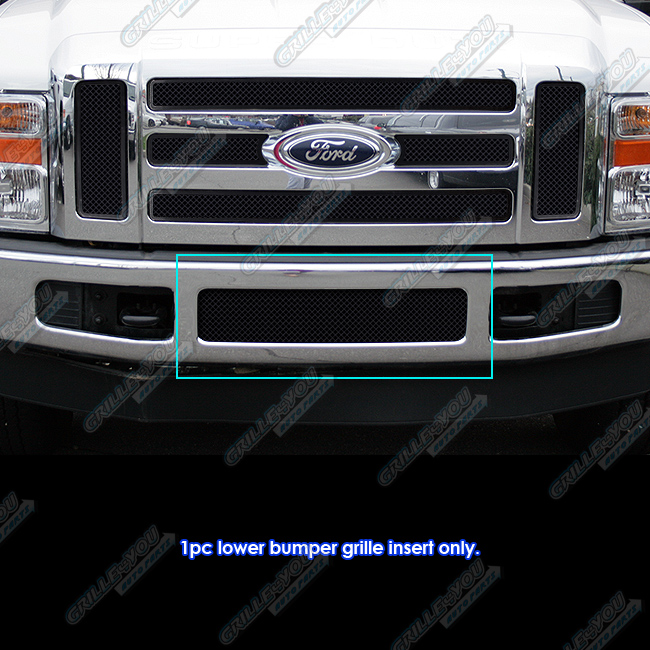 APS Compatible with 2008-2010 F-250 F-350 F-450 F-550 Main Upper Stainless Steel Polished Chrome 8x6 Horizontal Billet Grille Insert S18-S72356F