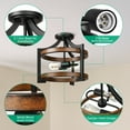 thumbnail image 3 of EDISHINE Ceiling Pendant Light, Farmhouse Ceiling Light Fixture, Metal Wood Grain Finish, 2-Light Pendant Light Fixtures for Hallway, Entryway, Foyer, Dining Room, 3 of 8