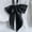 Black, variant on Classic Solid Bow Tie for Elegant Preppy Style Necktie Fashionable Versatile Accessory Navy One Size