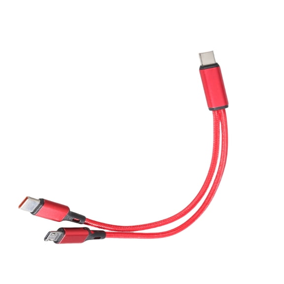 Type C to USB 5Pin and Type C Splitter Cord 27W 1 to 2 Male Connectors Fast Charging Cable Wire for Multiple Devices
