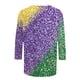thumbnail image 4 of Xuyuer 2025 Womens 3/4 Sleeve Tops Mardi Gras and Christmas Costumes Fashion Round Neck Blouse, 4 of 6