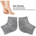 thumbnail image 2 of Heel Socks for Dry Cracked Feet, 1 Pair Polyester Cotton Comfort Intensive Hydration Treatment Vented Moisturizing Socks Natural Hypo Allergenic Vitamin E Mineral Oil Gel Heel Socks Foot Care(Gray), 2 of 5