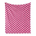 thumbnail image 1 of Abstract Soft Flannel Fleece Throw Blanket, Candy Surface Style Wavy Lines in Vibrant Pink Tones Yummy Design, Cozy Plush for Indoor and Outdoor Use, 50" x 70", Magenta White, by Ambesonne, 1 of 6