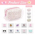 thumbnail image 3 of Small Makeup Bag, Cotton Portable Cosmetic Bag, Quilted Floral Makeup Pouch Wash Organizer Bag for Women Girls Ladies, 3 of 4