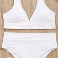 thumbnail image 6 of LoyisViDion Women'S Swimsuit Clearance Women'S Bikini Set Swimsuit Two Piece Filled Soild Swimwear Beachwear White M, 6 of 6
