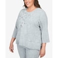 thumbnail image 6 of Alfred Dunner Womens Plus-Size Flower Embroidery Split Hem Top, 6 of 6