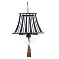 thumbnail image 2 of Petra Leisure 14 Ft. Teak Wooden Arc Hammock Stand + Deluxe Quilted Elegant Blue Stripe, Double Padded Hammock Bed w/Pillow. 2 Person Bed. 450 LB Capacity&nbsp;, 2 of 5