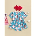 thumbnail image 3 of Niusricy Kids Toddler Girl Baseball Outfit 0 6M 12M 18M 24M Infant Baby Short Sleeve Jumpsuit Dress Crew Neck Baseball Print A-line Romper Dress with Casual Summer Clothes for Vacation Daily, 3 of 8