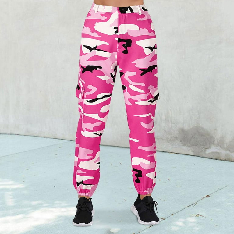 Capri Pants For Women Camo Cargo Camouflage Elastic Waist Casual Multi  Outdoor Jogger With Pocket Trousers For Women 