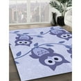 thumbnail image 3 of Ahgly Company Machine Washable Indoor Round Transitional Heavenly Blue Area Rugs, 3' Round, 3 of 7