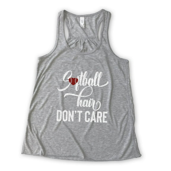 NanyCraft's Softball Hair don't Care Girls Tank Top