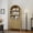 Oak, variant on blini Arched Cabinet Bookshelf Oak Arch Bookcase with Doors, Wooden Curved Book Case 5-Tier Tall Round Top Bookshelves for Living Room