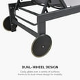 thumbnail image 6 of PURPLE LEAF Outdoor Chaise Lounge with Wheels for Outside 2 Pieces Aluminum Patio Lounge Chair with 5 Adjustable Position for Outdoor, Beach, Yard, Pool, Side Table Included, Light Grey, 6 of 8