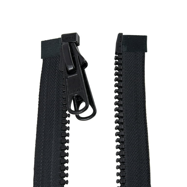 EZ-Xtend Lenzip #8 Separating Zipper - Includes 2 Stops (Black, 96) 