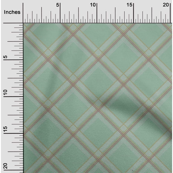 oneOone Cotton Cambric Fabric Tartan Check Print Fabric By Yard 56 Inch Wide