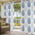 thumbnail image 3 of Navy Blue Grey Leaves Outdoor Curtains for Patio Waterproof,Windproof Privacy Curtains with Weighted Bottom,Summer Tropical Plant Aesthetics Outside Drapes for Picnic Garage Yard 54"x95" 1 Panel, 3 of 8