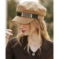 thumbnail image 3 of CoCopeaunt Women Newsboy Caps Retro Flat Cap Trendy Casual Visor Beret Hat Vintage Cabbie Hat with Chain, 3 of 4