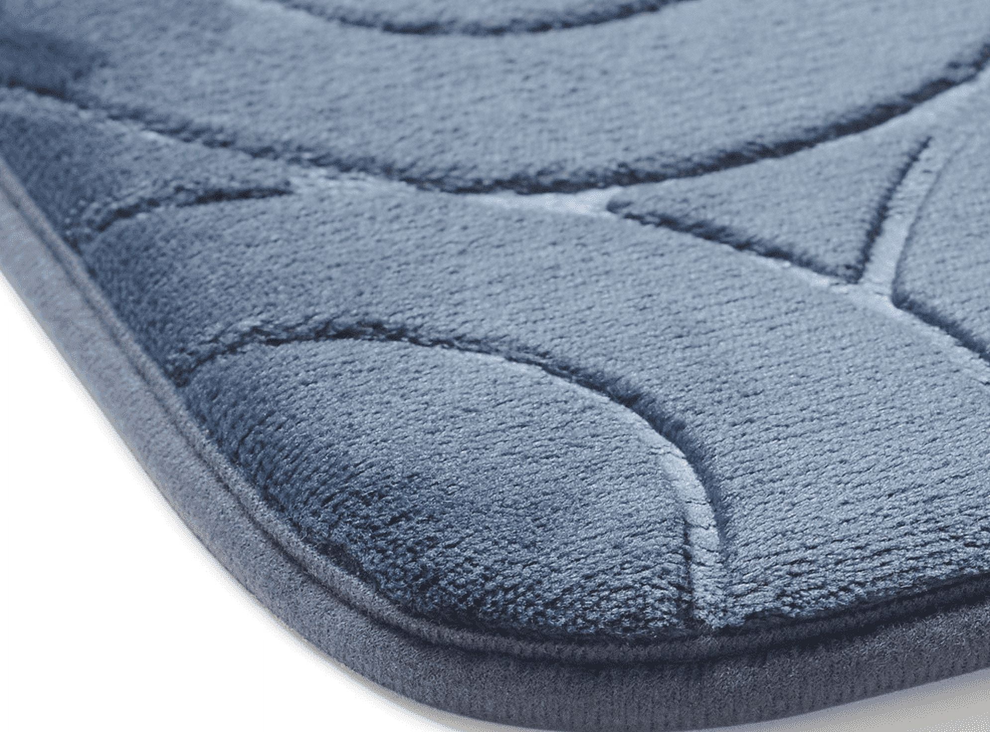 Nvzi Three-piece setLuxury Bathroom Rug Mat, Extra Soft and Absorbent Microfiber Bath Rugs, Non-Slip Plush Shaggy Bath Carpet, Machine Wash Dry, Bath Mats for Bathroom Floor,Navy blue