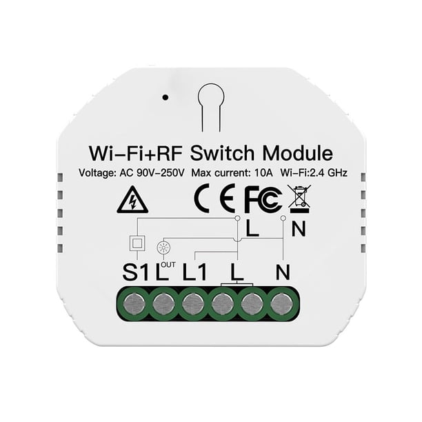 Naiovety Módulo de relé de interruptor de obturador inteligente WIFI Zigbee, interruptor de atenuación de luz inteligente, Control de teléfono, Electrodomésticos Naiovety HA014178-00
