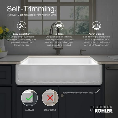 Kohler Whitehaven Farmhouse Undermount Self T A Front Cast Iron 36 Inch Single Bowl Kitchen Sink In Thunder Grey Canada Kohler Whitehaven Farmhouse Undermount, Replacing Undermount Sink With Farmhouse Filter