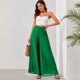 thumbnail image 7 of Summer Palazzo Pants for Women Dressy Casual Elastic High Waisted Wide Leg Chiffon Pants, 2XL, 7 of 7