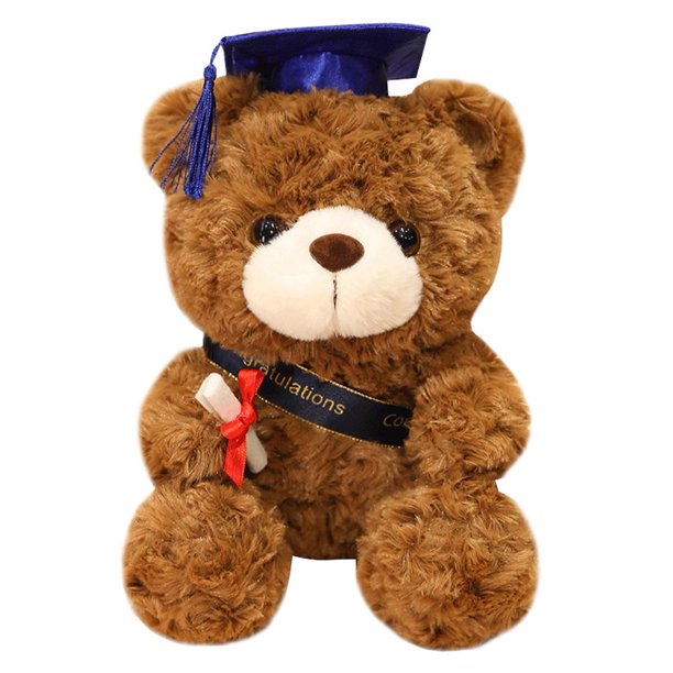 Linda muñeca de oso con tapa de Doctor, oso de peluche de graduación, juguetes de peluche rellenos para cumpleaños, regalos de graduación para estudiantes y niños