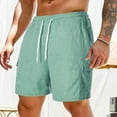 thumbnail image 6 of HCNTES Men's Walkshorts Classic Elastic Waist Shorts with Drawstring(Green,XL), 6 of 6