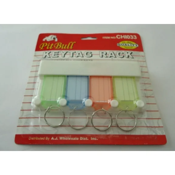Key Organizer With Hanging Rack/Color Coded Information Tags (Set Of 4)