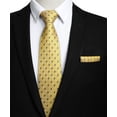 thumbnail image 3 of HISDERN Yellow Ties for Men Plaid Mens Ties Pocket Square Tie Set Formal Business Wedding Neckties, 3 of 7