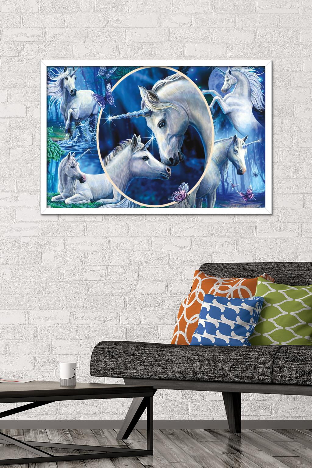 Lisa Parker - Majestic Unicorns Wall Poster, 22.375" x 34", Framed