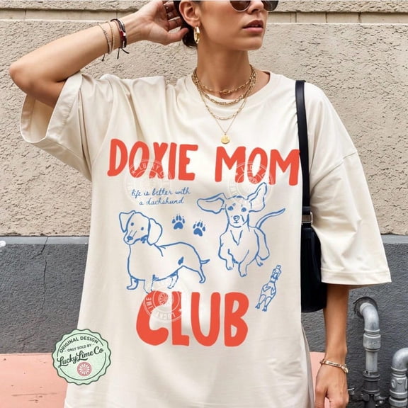 Dachshund Mom Club Weenie Dog Lover T-Shirt WHITE Unisex S-5XL Hot Trending Shirt