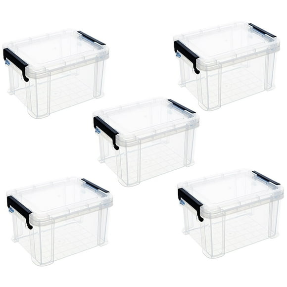 5 Pcs Mini Plastic Tote Storage Boxes Bags Clear Organizer Small Transparent Pp