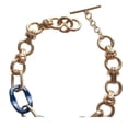 thumbnail image 3 of Pulsera dorada CYRA moda mujer de eslabones azules, 3 of 3