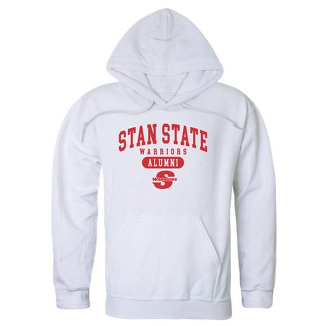 W Republic 561-208-WHT-04 Hoodie pour Hommes Cal State Stanislaus Warriors Alumni, Blanc - Extra Large