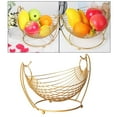 thumbnail image 4 of Decorative Kitchen Vegetable Organizer Fruit Storage Rack Basket Gold , 28x20cm, 4 of 8