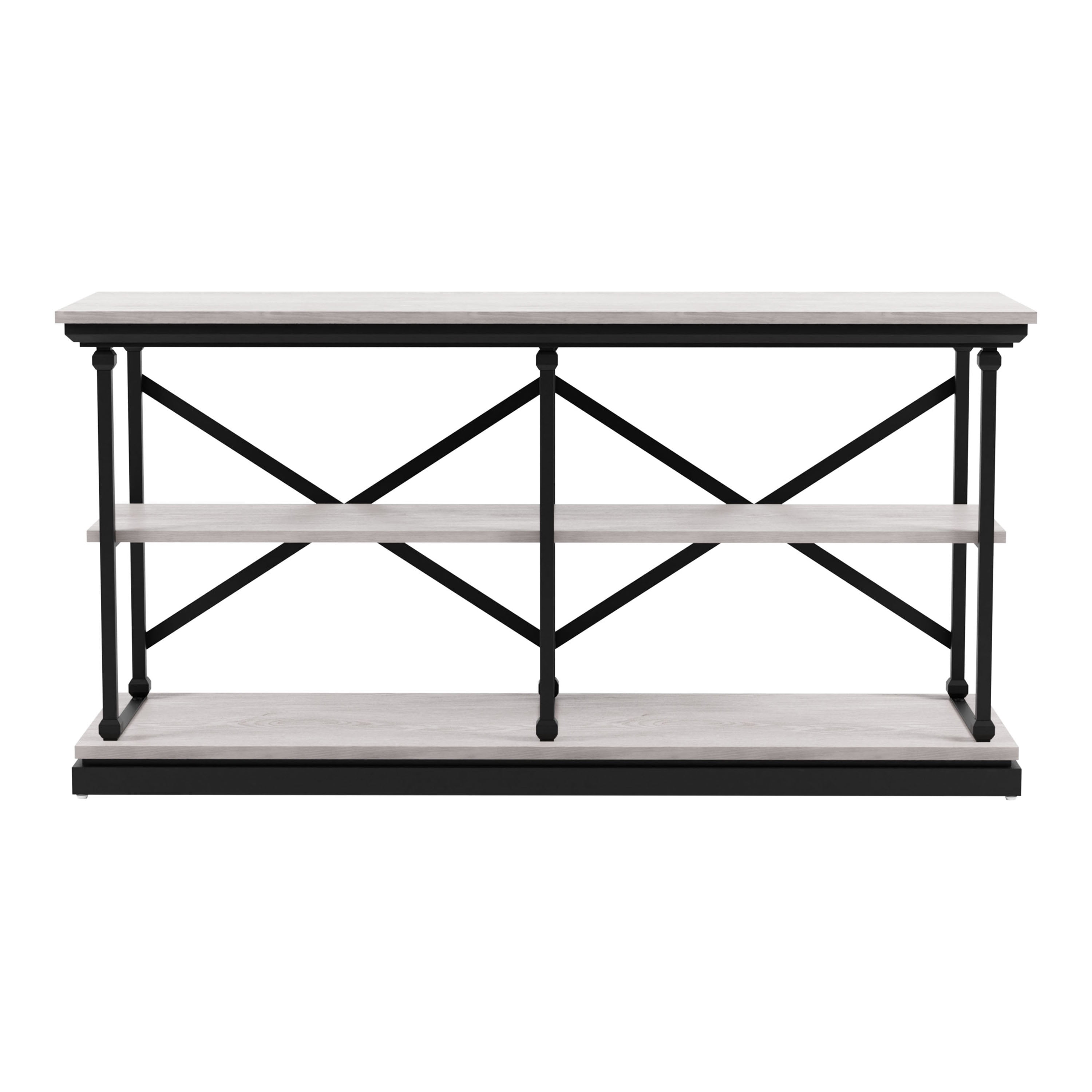 Furniture of America Laem 2-Shelf Console Table, Antique White