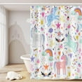 thumbnail image 3 of Dino Shower Curtains for Girly Bathroom Decor Funny Fairy Cartoon Fantasy Colorful Animal Rainbow Cloud Heart Shower Curtain Durable Machine Washable Waterproof Fabric, 36x72 Inch, 3 of 6
