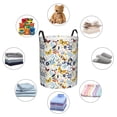 thumbnail image 6 of Daiia Flowers Butterfly Round Laundry Basket with Handles Thickened Waterproof Circular hamper,Dirty Clothes Storage Basket for Bedroom,Bathroom,College Dorm-Small, 6 of 8