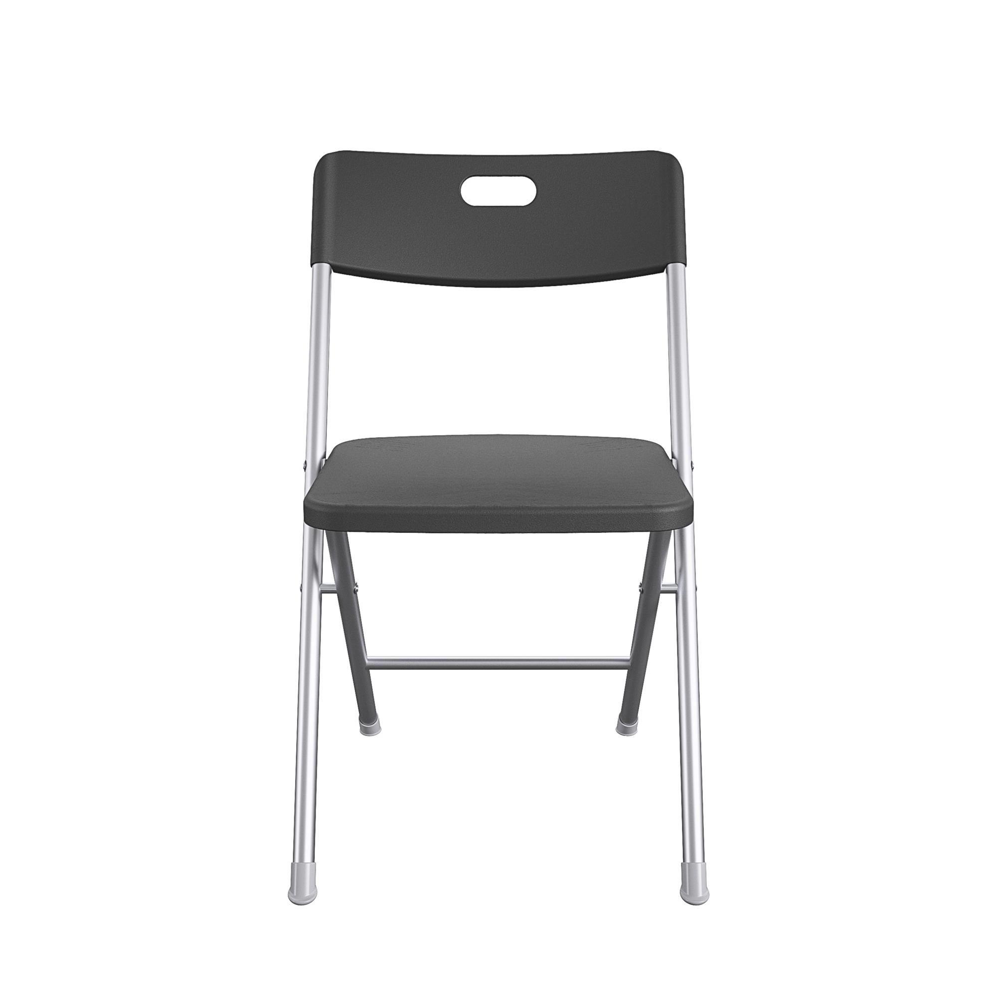 Mainstays Resin Seat & Back Folding Chair, Black - image 3 of 7