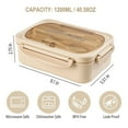 thumbnail image 2 of Bento Box for Adult,1200 ML Lunch Containers for Adults,LeakProof Lunch Box with Utensils,BPA Free,3 Compartment Bento Box Microwave Safe,Green, 2 of 7