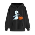 thumbnail image 4 of Pxxlle Hoodies for Women Cute Graphic Sweatshirts with Hood Plus Size Long Sleeve Holiday Pullover Tops with Pockets Black L, 4 of 6