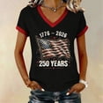 thumbnail image 2 of MEICHEN Women's American 250th Anniversary Shirts Summer Short Sleeve Graphic Tees V Neck Patriotic Blouses Tops, 2 of 5