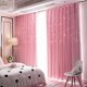 thumbnail image 2 of (1.5 m wide * 2.7 m high) 2 pcs pink curtains for girls bedroom/children's room, moon and star h, 2 of 5