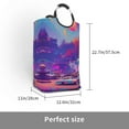 thumbnail image 3 of Cyberpunk Future Neon City Rectangular Laundry Basket Organizer , Collapsible Folding Tall Clothes Hampers for Laundry With Handles, 3 of 6
