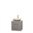 thumbnail image 2 of Wyndham Collection Centra 24 inch Single Bathroom Vanity in Gray Oak, Ivory Marble Countertop, Avalon Ivory Marble Sink, and No Mirror, 2 of 7