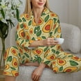 thumbnail image 6 of Daiia Leaves Avocado for Women's Long-Sleeved Pajama Set – Soft & Comfortable Sleepwear Button-Up Pajamas Cozy Lounge Wear-Medium, 6 of 7
